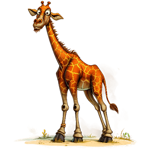 Surprised Giraffe Cartoon T-Shirt Design POD Design