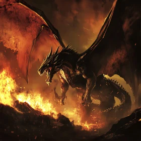 Dragon Ignited by Fire Digital Artwork