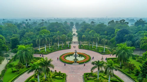 Aerial Park View with Fountain