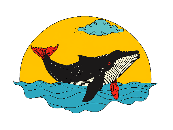 POD Design Whale and Waves Sunset Design