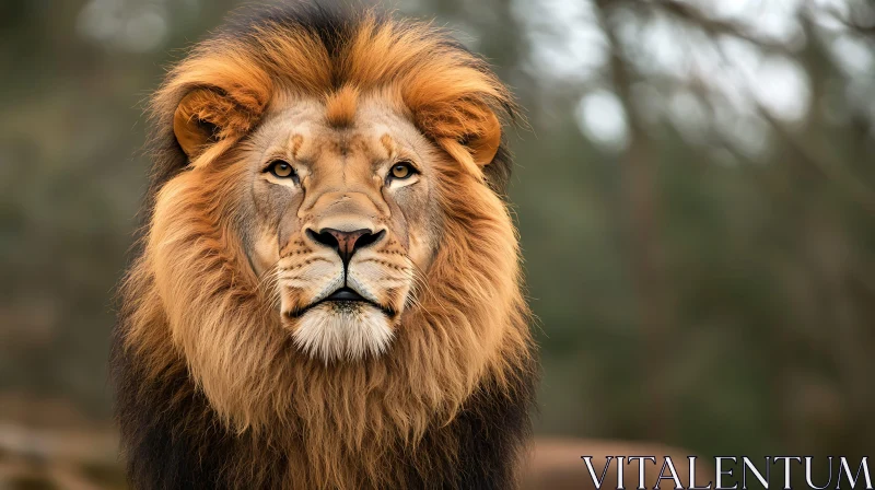 Lion with a Golden Mane AI Image