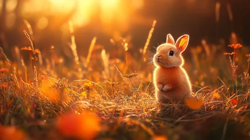 Sunlit Bunny in a Meadow