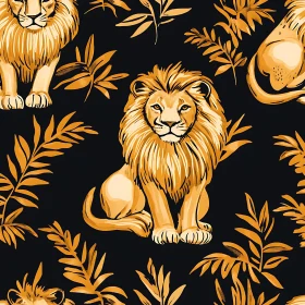 Lion and Leaves Design