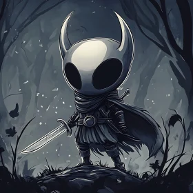 Monochrome Knight in the Woods