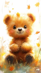 Adorable Teddy in Autumn