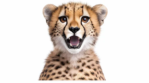 Expressive Cheetah Cub Portrait