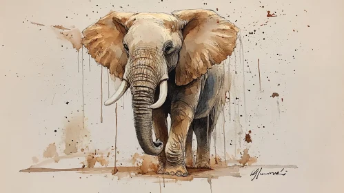 Artistic Elephant in Watercolor