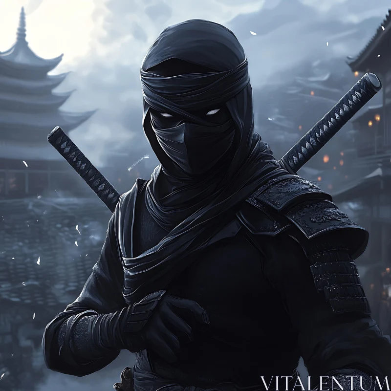 Silent Warrior: Ninja in the Night AI Image