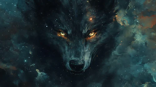 Wolf in Space Art
