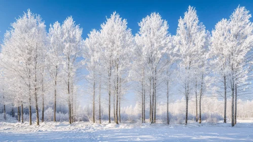 Pristine Winter Landscape with Frosty Trees