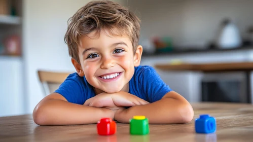 Happy Child Playing with Toys