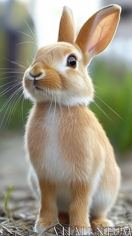 Charming Rabbit Portrait AI Image