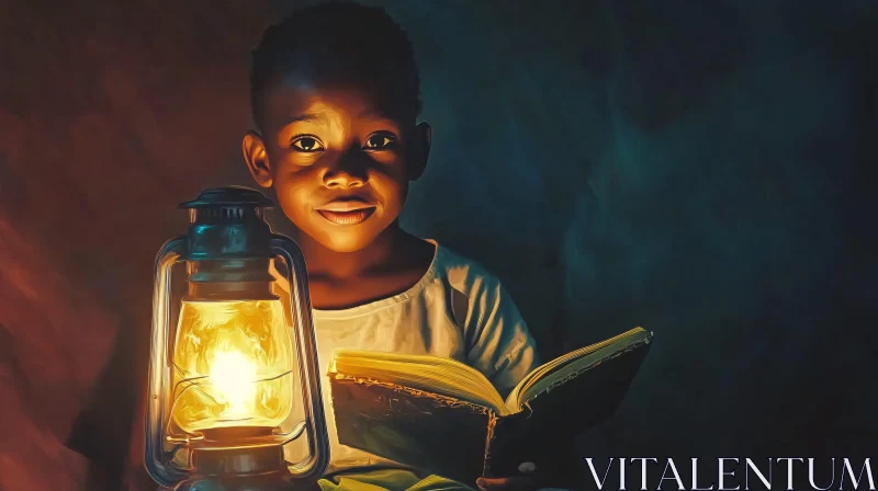 AI ART Illuminated Learning: A Child's Nighttime Read