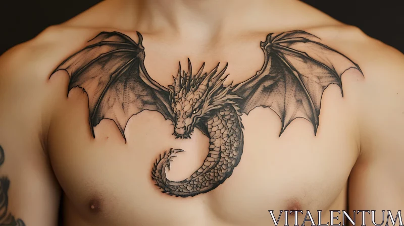 AI ART Dragon Chest Tattoo: A Bold Statement