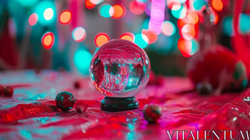 Captivating Crystal Ball: A Mesmerizing Christmas Reflection AI Image