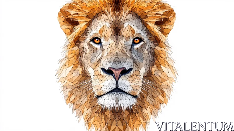 AI ART Lion in Polygonal Art Style