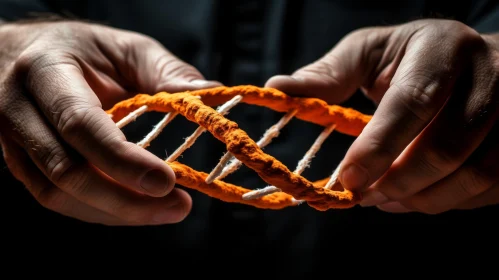 Delicate Orange DNA Strand: A Mythic Storytelling of Raw Texture