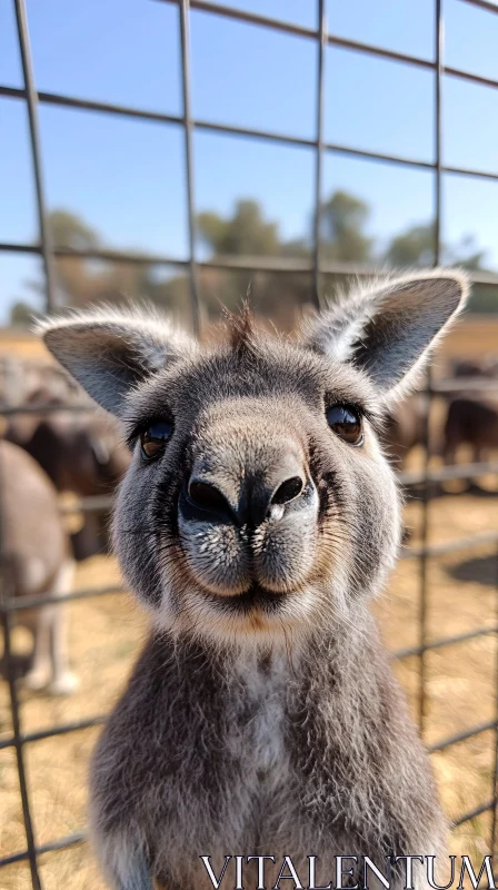 Inquisitive Kangaroo Peering AI Image