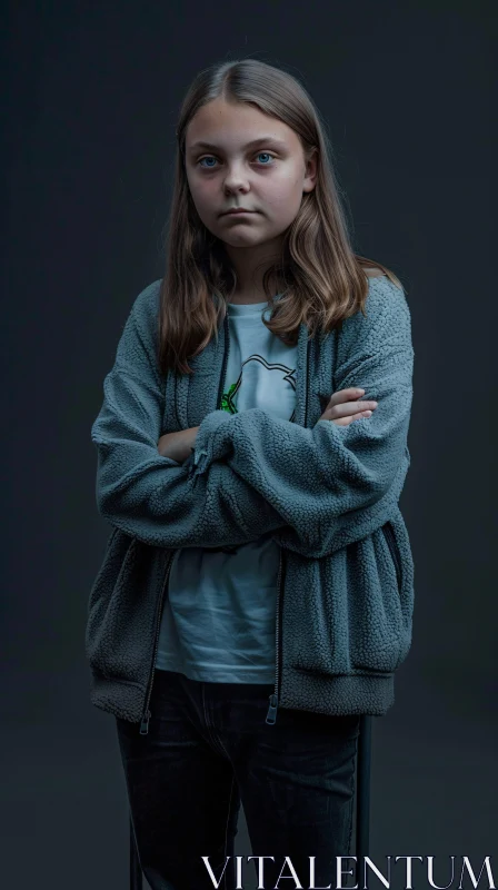 AI ART Portrait of Greta Thunberg Exuding Determination