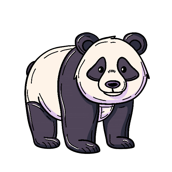 POD Design Cute Panda Illustration for Apparel