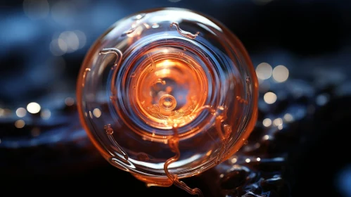 Enchanting Orange Bubble on Black Backdrop | Artistic Macro Photography