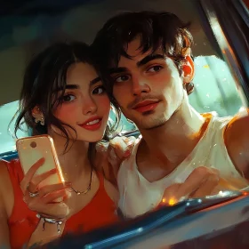 Couple Selfie in Car