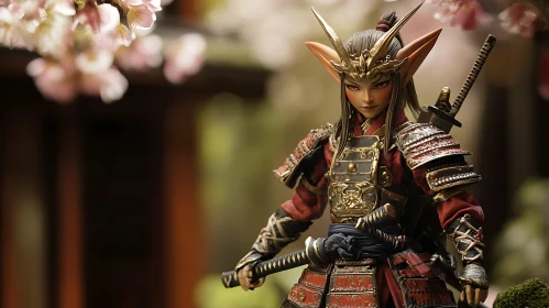 Fantasy Elf Warrior in Samurai Attire