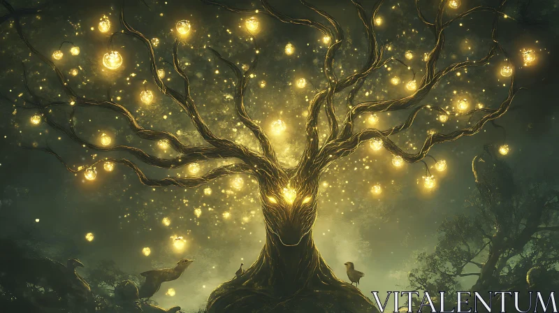 AI ART Enchanted Glowing Tree