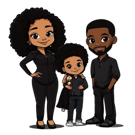 Stylized Family Cartoon Image