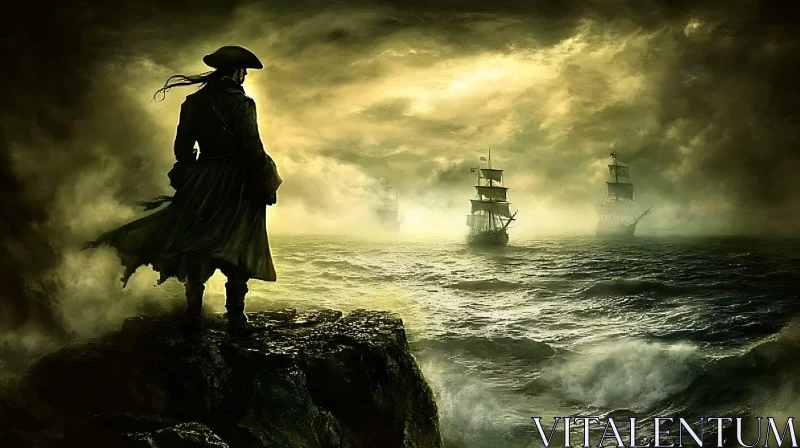 AI ART Stormy Seas Pirate