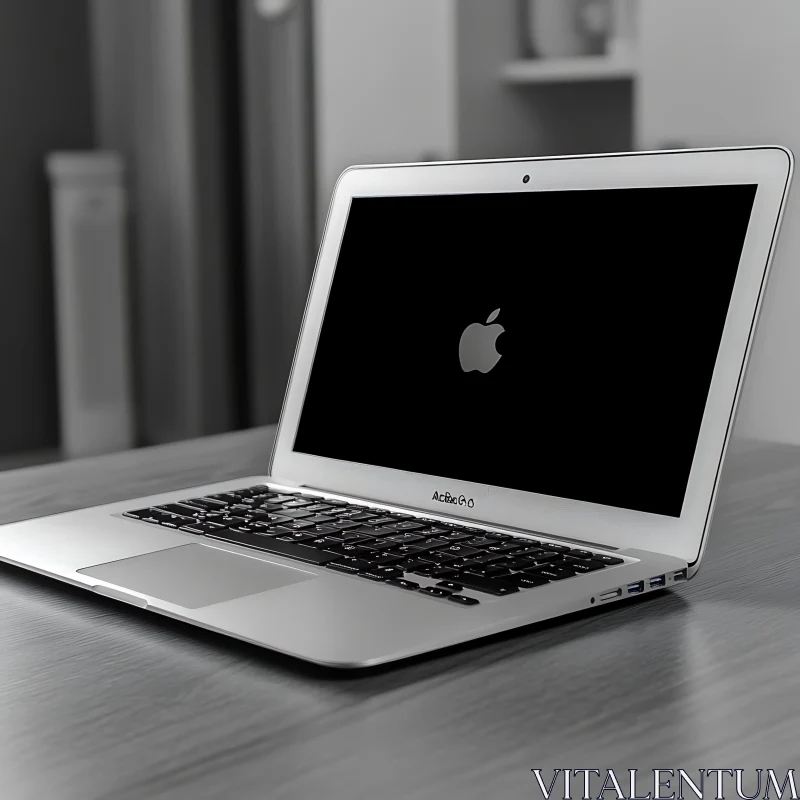 Modern Laptop with Apple Logo AI Image