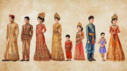 Family in Traditional Dress