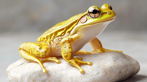 Golden Amphibian on Rock