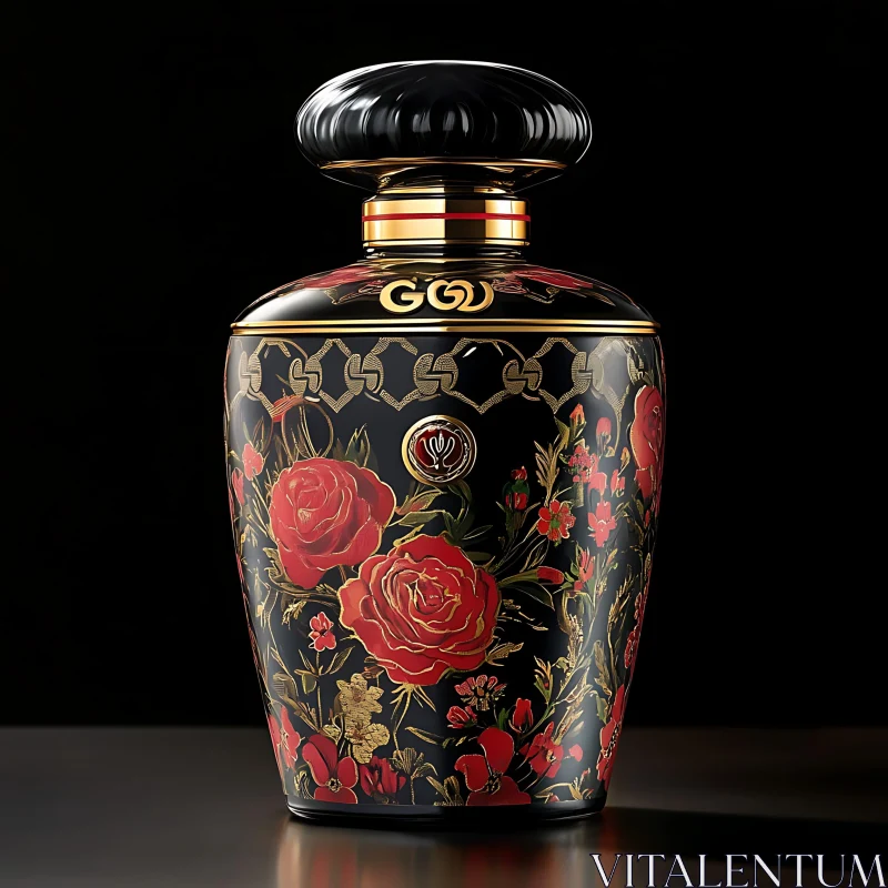 Luxurious Floral Perfume Bottle AI Image