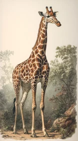 Giraffe Amongst Nature