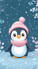 Whimsical Winter Penguin Illustration