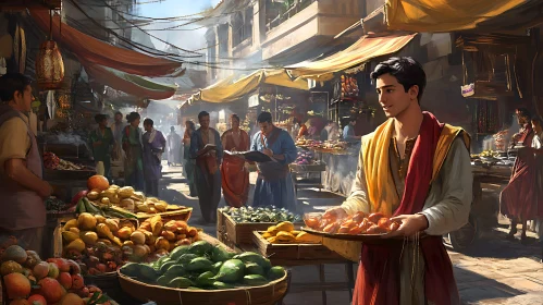 Bustling Street Market