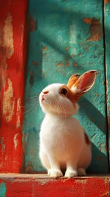 Charming Bunny in Rustic Setting