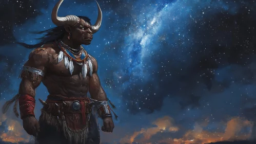 Tribal Minotaur Guardian in Fantasy Art