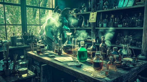 Mystic Potion Brewing Scene