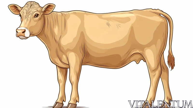 Artistic Representation of a Cow AI Image