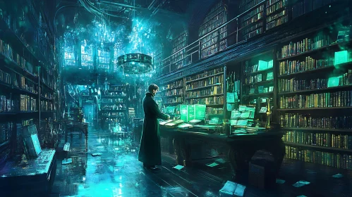 Ethereal Library Scene