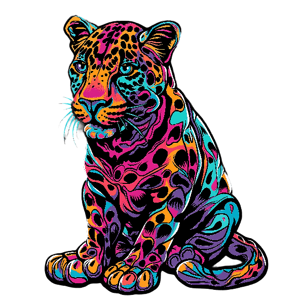 Colorful Abstract Leopard T-Shirt Design POD Design