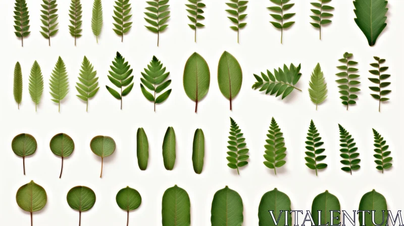 Green Leaves Pattern: Minimalist Beauty in Nature AI Image