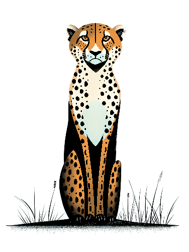 Minimalist Cheetah T-Shirt Design - Nature Inspired