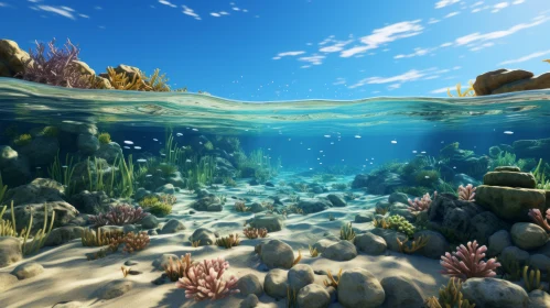Vibrant Underwater Reef Landscape | 3D Rendering Stock Photo