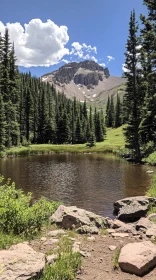 Serene Mountain Lake Scene