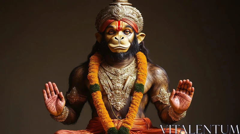 AI ART Hanuman: A Portrait of Power and Grace