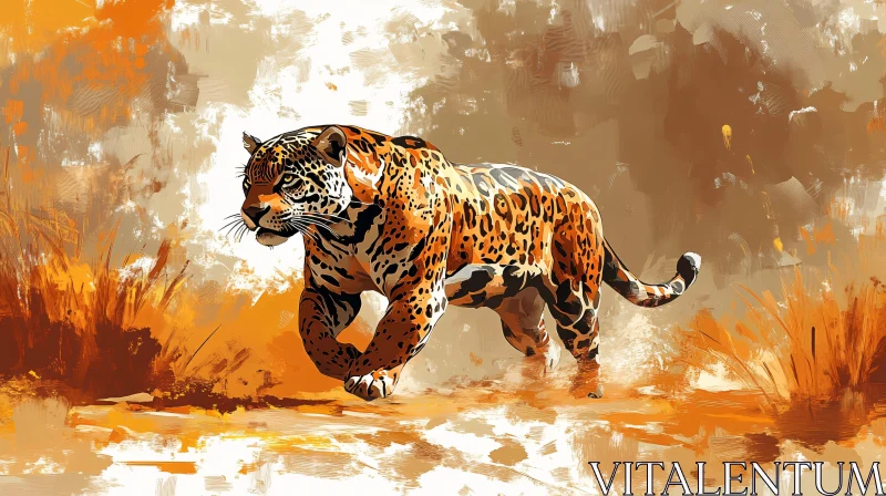 AI ART Wildlife Art of Jaguar