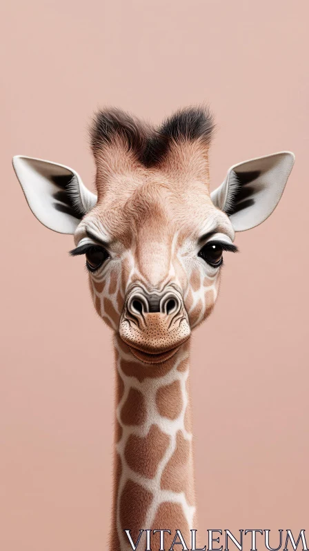 Giraffe Portrait Art AI Image